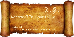 Korcsmár Gabriella névjegykártya
