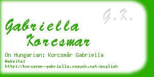 gabriella korcsmar business card